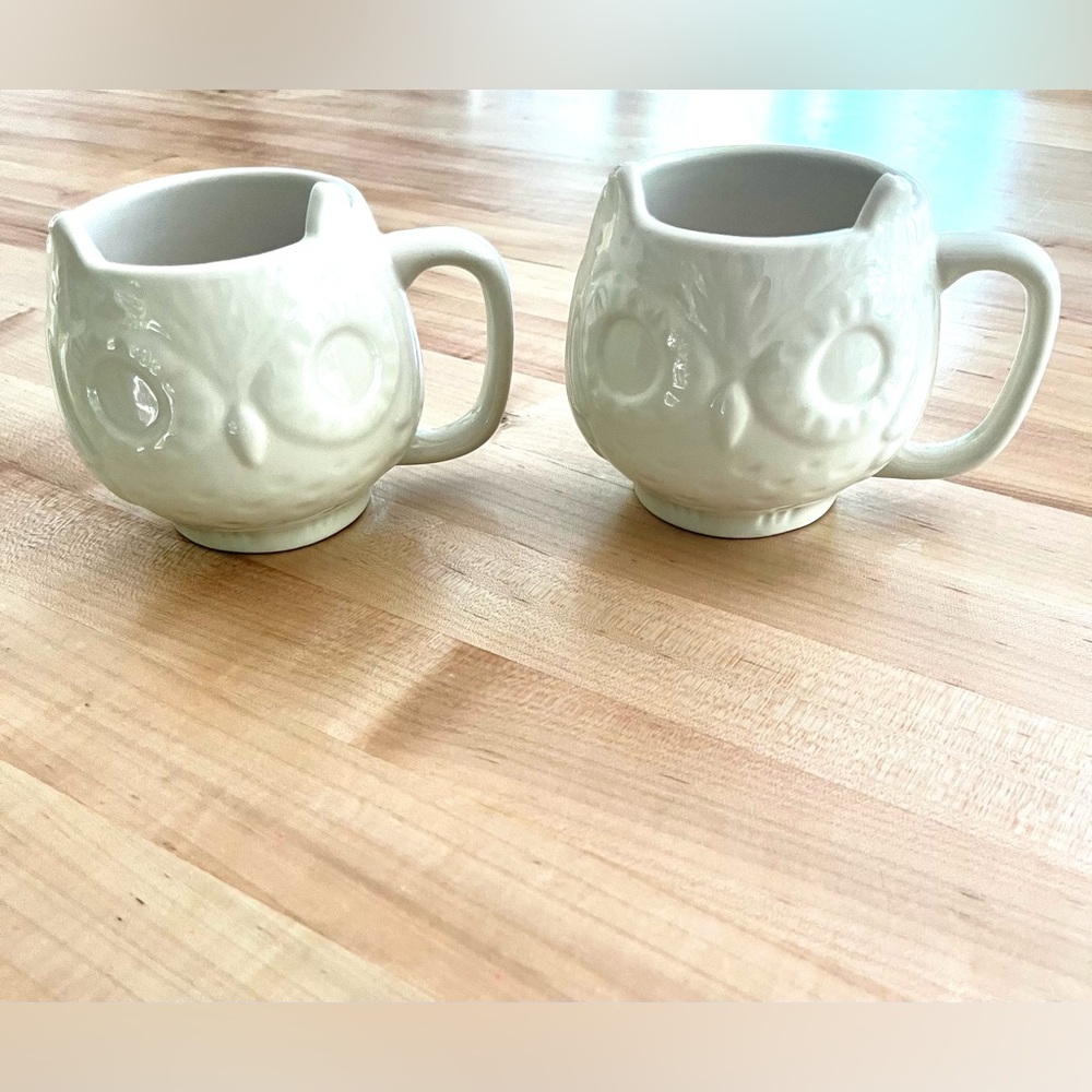 White Owl Ceramic Mugs (2)
